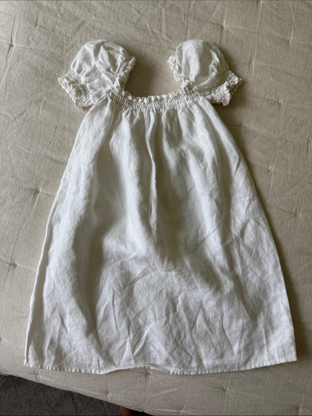 Reformation White Puff Sleeve Kids Dress